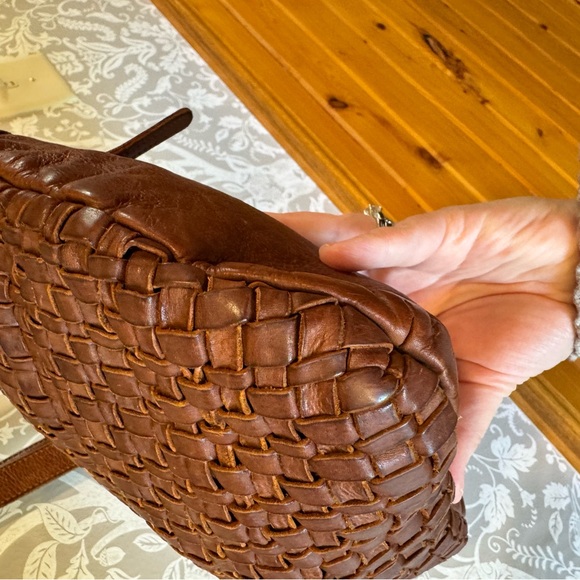 Brown Woven Leather Crossbody Bag - Picture 7 of 13
